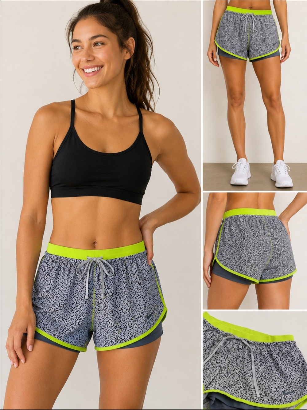 Nike Women's Athletic Shorts with Neon Accents